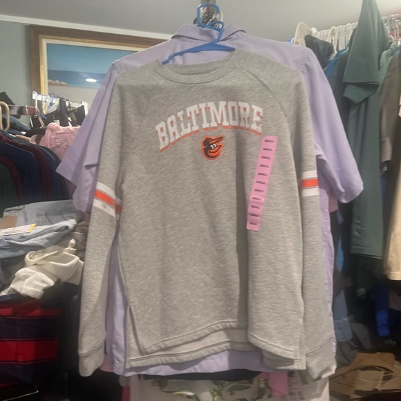 Women's size 2xlbGray Baltimore Orioles Sweatshirt - Picture 1 of 2